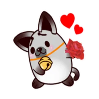 🌹 72035e42 animale, gatto, cuore, rosa, amore, carino, kawaii whatsapp sticker