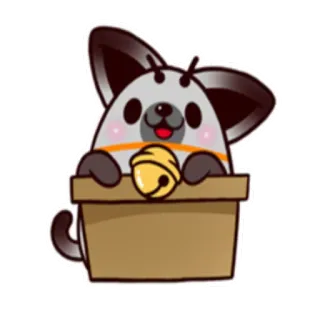 🙂 9bd74978 carino, animale, scatola, campana, cartone animato, adorabile, adesivo whatsapp sticker