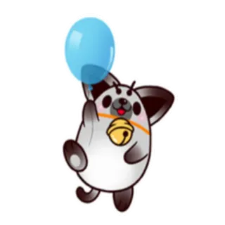 🎈 ce931df3 animale, cartone animato, carino, cane, palloncino whatsapp sticker