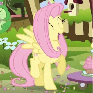 🥳 91ed6f30 Fluttershy My Little Pony Poney, Dessin animé, Ailes, Mignon, Animation, Amitié whatsapp sticker