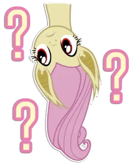 😕 af6a0722 Fluttershy My Little Pony fluttershy, verward, vraagteken, cartoon, pony, schattig telegram sticker
