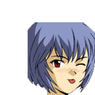 😜 1454cc55 Rei Ayanami Neon Genesis Evangelion anime, rei ayanami, neon genesis evangelion, manga, wink, tongue telegram sticker