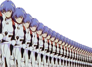 😐 21599dec Rei Ayanami Neon Genesis Evangelion anime, rei ayanami, evangelion, clone, anime girl telegram sticker