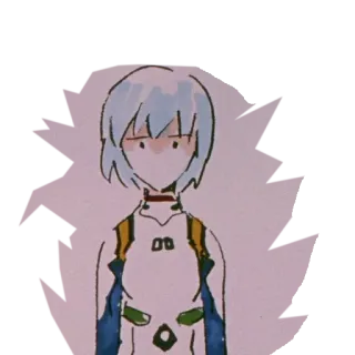 😐 21c72420 Rei Ayanami Neon Genesis Evangelion anime, manga, rei ayanami, evangelion, character telegram sticker