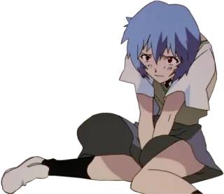 😳 5786a347 Rei Ayanami Neon Genesis Evangelion anime, manga, sad, rei ayanami, evangelion telegram sticker