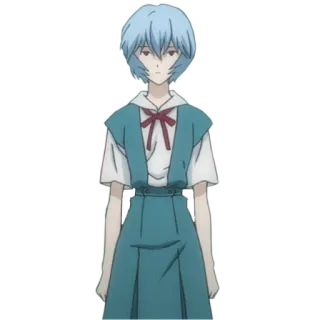 😐 6143878f Rei Ayanami Neon Genesis Evangelion anime, character, Rei Ayanami, Evangelion, school uniform telegram sticker