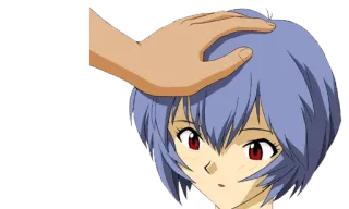 ☺️ 98a45736 Rei Ayanami Neon Genesis Evangelion anime, rei ayanami, neon genesis evangelion, head pat telegram sticker