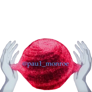 🤯 992c5151 @paul_monroe hands, red, username, instagram telegram sticker