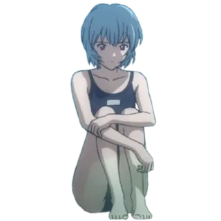 😔 f893dc9a Rei Ayanami Neon Genesis Evangelion anime, rei ayanami, evangelion, character, blue hair telegram sticker