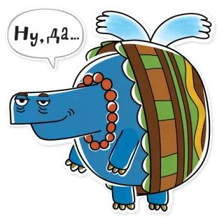 😏 62356989 Ну, да... 卡通, 动物, 乌龟, 角色 telegram sticker