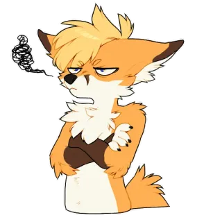 😠 d1e3b91e raposa, furry, antropomórfico, desenho animado, bravo, descontente, irritado telegram sticker