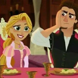 🖇 44dbafcc Rapunzel Tangled Rapunzel, Disney, cartoon, animation, Tangled, Eugene Fitzherbert whatsapp sticker