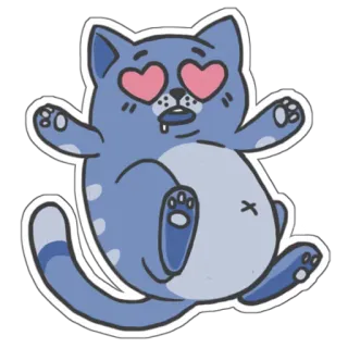 😘 8eef1766 kot, oczy w serca, kreskówka, zwierzę, naklejka, słodki telegram sticker