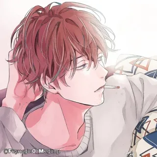 🚬 3393506d @FUSHIGI0F0_MEGUMI Anime, Sigaretta, Fumo, Maschio, Personaggio telegram sticker