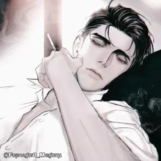 🚬 520e136e @FushshgnoO_Megumi Fumo, Sigaretta, Arte, Anime, Personaggio, Maschio telegram sticker