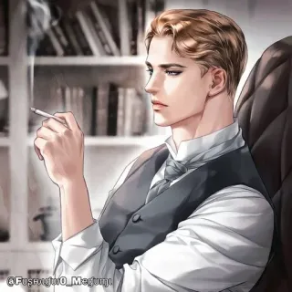 🚬 ffd86c1c Fumo, Sigaretta, Uomo, Gilet, Stile anime, Tabacco telegram sticker