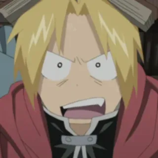😟 22c71905 Edward Elric Fullmetal Alchemist Anime, Manga, Enojado, Impactado, Asustado, Dibujo animado, Elric telegram sticker