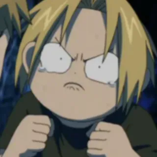 😣 6ef5fe62 Edward Elric Fullmetal Alchemist Anime, Manga, Enojado, Llorando, Divertido telegram sticker