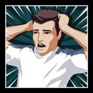 😳 89dd5764 ความเครียด, ความวิตกกังวล, การ์ตูน, คน, ผู้ชาย, กังวล telegram sticker