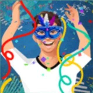 🌟 bbe85ac2 ปาร์ตี้, งานฉลอง, กระดาษสี, หน้ากาก, รื่นเริง telegram sticker