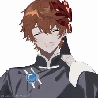 💠 4ad525f4 anime, potret, tersenyum, karakter, seni telegram sticker