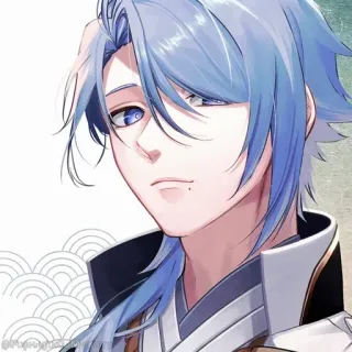 💠 5351a831 Kamisato Ayato Genshin Impact Anime, Genshin Impact, Kamisato Ayato, rambut biru, laki-laki, video game telegram sticker