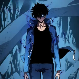 💠 098f8399 Anime, Personage, Man, Fantasy, Blauw, Kunst telegram sticker