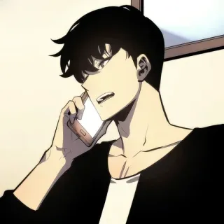 💠 869bd9b5 man, telefoon, anime, manga, kunst, personage telegram sticker