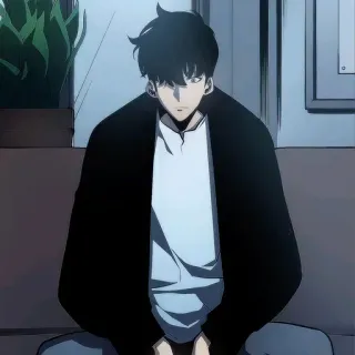 💎 951b03bc Anime, Man, Zittend, Casual, Binnen telegram sticker