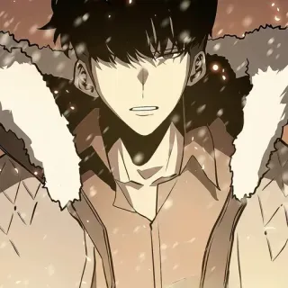 💠 cc7d1386 Anime, Personage, Kunst, Man, Winter, Sneeuw, Koud telegram sticker