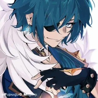 🔲 c60b98ac Kaeya Genshin Impact @Fushigiru0_Megami Аниме, Манга, Каэя, Genshin Impact, Игра telegram sticker