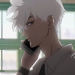 🔗 3f174f60 อนิเมะ, โทรศัพท์, ผมขาว, เด็กผู้ชาย, วัยรุ่น, โรงเรียน telegram sticker