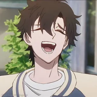 🔗 53c00bda อนิเมะ, ยิ้ม, มีความสุข, การ์ตูน, ผู้ชาย telegram sticker