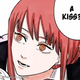 🔮 2ed8e270 Makima Chainsaw Man A KISS? Anime, Mangá, Chainsaw Man, Makima, Beijo telegram sticker