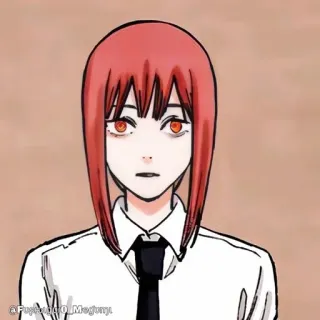 🔮 630fae8f Makima Chainsaw Man Anime, Mangá, Chainsaw Man, Makima, Personagem, Cabelo Vermelho telegram sticker