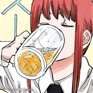 🔮 8ac1ddec Makima Chainsaw Man Anime, Mangá, Makima, Chainsaw Man, Cerveja telegram sticker