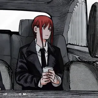 🔮 a16c3c82 Makima Chainsaw Man Anime, Chainsaw Man, Makima, Mulher, Terno telegram sticker