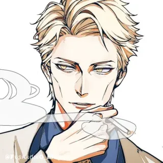 💠 26b23f61 Anime, Đàn ông, Tóc vàng, Kính râm, Nghệ thuật whatsapp sticker