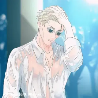 💠 5962ddab Anime, Nam, Kính râm, Áo ướt, Đàn ông, Nhân vật whatsapp sticker