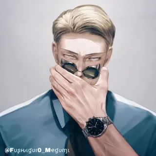 💠 a2e8a171 @Fushiguro_Megumi Anime, Nhân vật, Kính, Nam, Chân dung whatsapp sticker