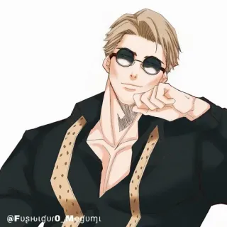 💠 d1fe7129 @Fushiguro.Megumi Anime, Nhân vật, Kính râm, Đàn ông whatsapp sticker