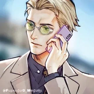 💠 d8e7790d @Fushiguro_Megumi anime, kính, đàn ông, hình minh họa whatsapp sticker