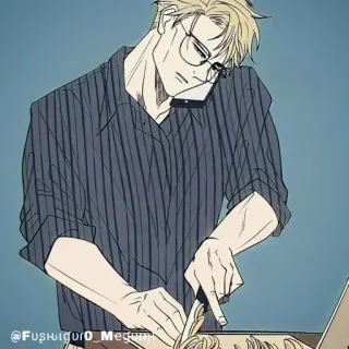 💠 eb5686e0 @Fushiiguro_Megumi anime, hình minh họa, đàn ông, kính, điện thoại whatsapp sticker