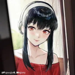 🗡 49c022ac Yor Forger Spy x Family Fushiguro_Megumi Anime, Yor Forger, Spy x Family, Cartone animato, Illustrazione telegram sticker