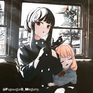 🗡 4b2d438c @Fushiguro_Megumi Anime, Manga, Ragazza, Finestra, Kawaii, Carino telegram sticker