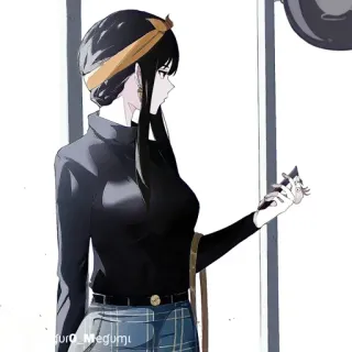 🗡 bfa6edd2 furo_Megumi donna, anime, illustrazione, ritratto, ragazza, cartoni animati, arte telegram sticker