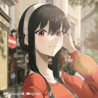 🗡 c439ceae @FusiguroO_Megumi Anime, Ragazza, Cartone animato, Ritratto, Illustrazione telegram sticker