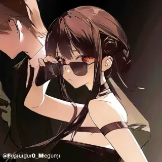 🗡 ceba8964 @Fushiguro_Megumi Anime, Donna, Occhiali da sole, Spy x Family, Yor Forger telegram sticker