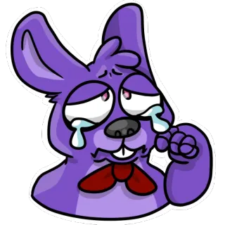 ๐ข 1e4e9581 Bonnie Five Nights at Freddy's bonnie, fnaf, crying, sad, cartoon, sticker telegram sticker