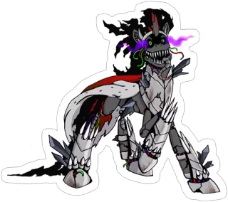 😈 23a9c828 ม้าโพนี่, สัตว์ประหลาด, สยองขวัญ, แฟนตาซี, สัตว์, สัตว์, ฟัน, ศิลปะดิจิทัล telegram sticker